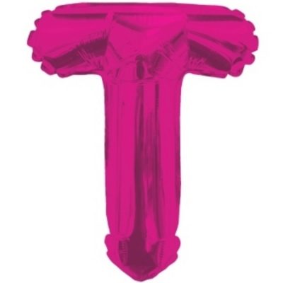 Letter T Magenta Foil Shape Balloon T14M