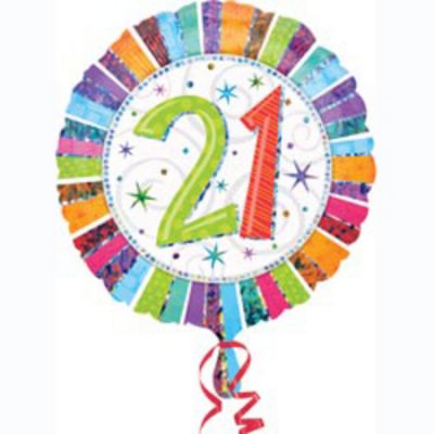 Radiant Birthday 21 Prismatic Foil Balloon ANA16068