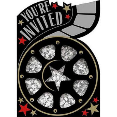 Hollywood Razzle Dazzle Movie Reel Die-Cut Invitations AM491415