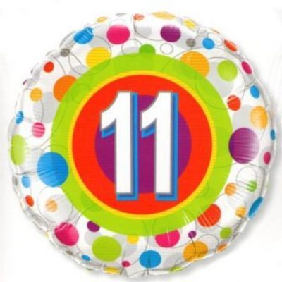 Colourful Dots Age 11 Foil Balloon Q41124