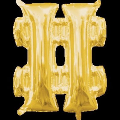 Symbol # Gold Minishape Foil Balloon ANA33067