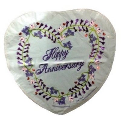 Happy Anniversary Heart Shaped One-Sided Print Unpackaged Foil Balloon FS24