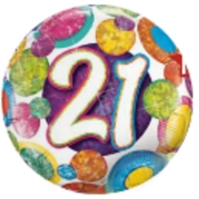 21 Big Dots & Glitz Holographic Foil Balloon Q37892 - B1G1F