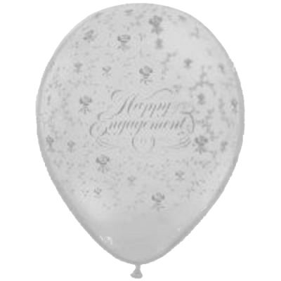 Engagement Flowers Around Silver Pearl Latex Balloons Q16395
