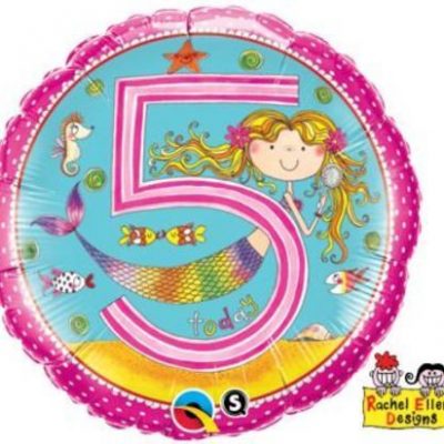 Age 5 Mermaid Polka Dots Foil Balloon Q24146