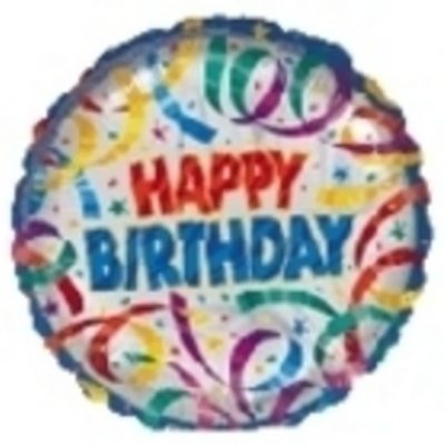 Party Streamers Birthday 9 inch (22cm) Foil Balloon ANA07833 - F - Uninflated, Heat Sealer Required