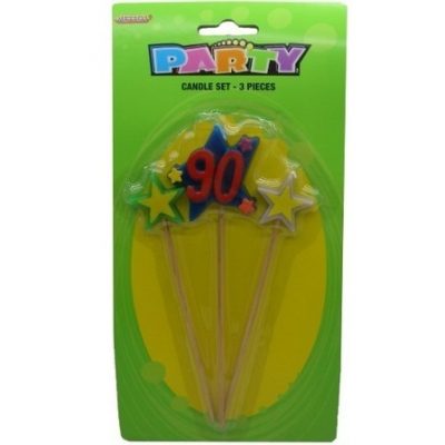 Three Star Pick Candle Numeral 90 MFCN-90