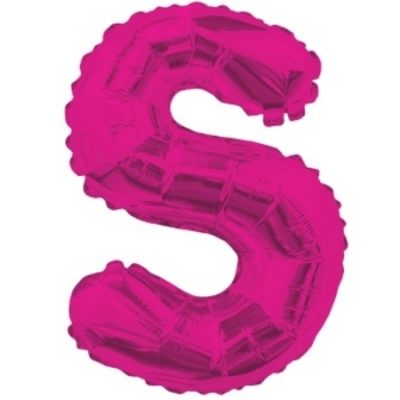 Letter S Magenta Foil Shape Balloon S14M