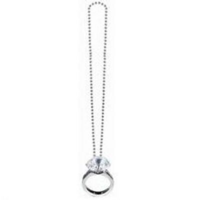 Giant Plastic Diamond Ring Necklace AM398601