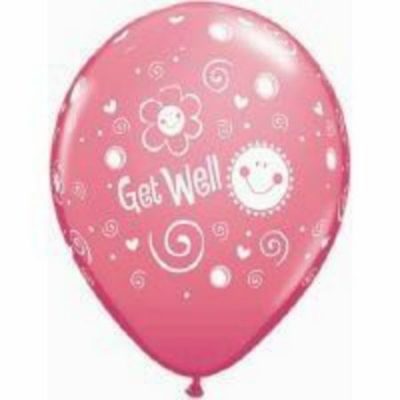 Get Well Sun & Flowers Assorted Latex Balloon Q37154