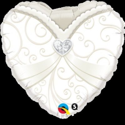 Wedding Gown Heart Shaped Foil Balloon Q15791