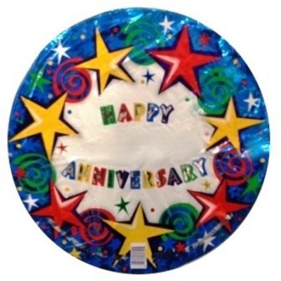 Happy Anniversary Stars Personalised Unpackaged Foil Balloon FS25