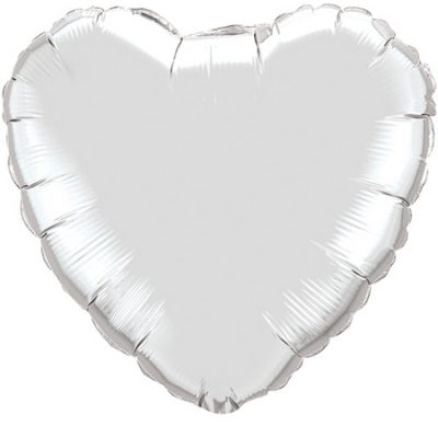Silver Heart Shape 36 inch (91cm) Foil Balloon Q12659