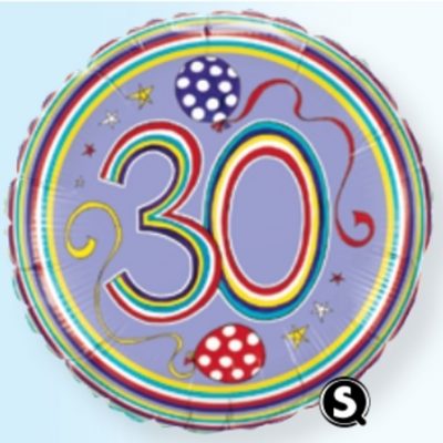 30 Polka Dots & Stripes Foil Balloon Q50421