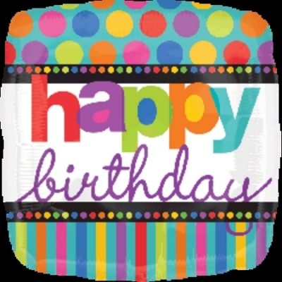 Happy Birthday Dots & Stripes Foil Balloon ANA112472
