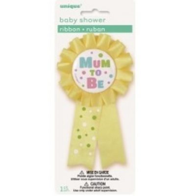 Mum To Be Award Ribbon Yellow M13919