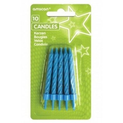Blue Glitter Candles with Holders AM17089.01