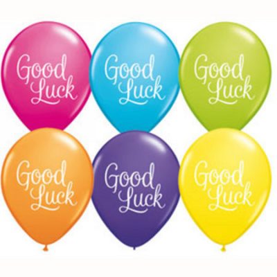 Good Luck Classy Script Tropical Assortment Latex Balloons Q37527