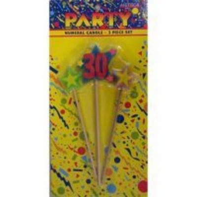 Three Star Pick Candle Numeral 30 MFCN-30