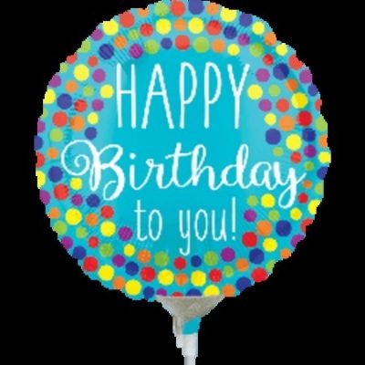 Happy Birthday to You Dots Foil Balloon ANA35207 - F - Uninflated, Heat Sealer Required