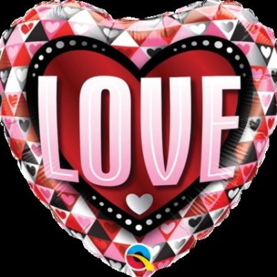Heart Love Triangles Foil Balloon Q46073
