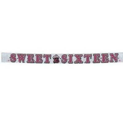 Sweet 16 Glitter Fringe Banner AM126123