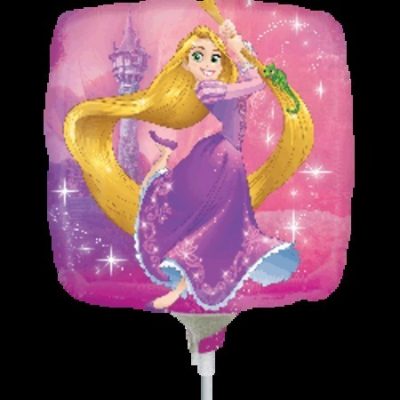 Rapunzel 9 inch (23 cm) Foil Balloon ANA33221 - I - Inflated, On Cup & Stick