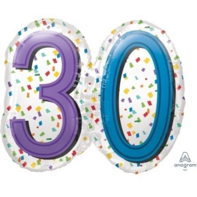 Rainbow Birthday 30 Supershape Foil Balloon ANA34444