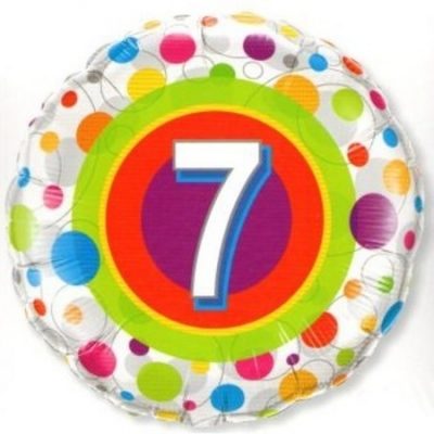 Colourful Dots Age 7 Foil Balloon Q41108