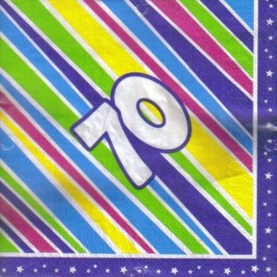Funky Stripe 70th Birthday Napkins P405977