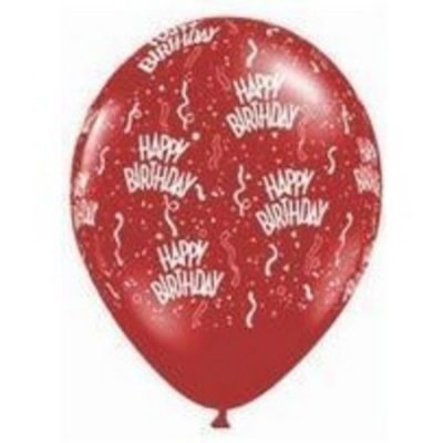 Happy Birthday Around Pearl Ruby Red Latex Balloons IIHBDR