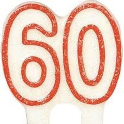 Numeral 60 Birthday Candle Red AM170684