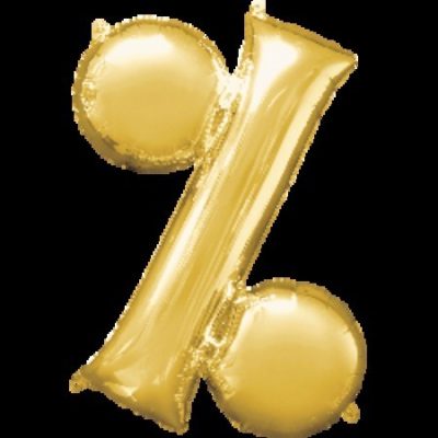 Symbol % Gold Supershape Foil Balloon ANA33008