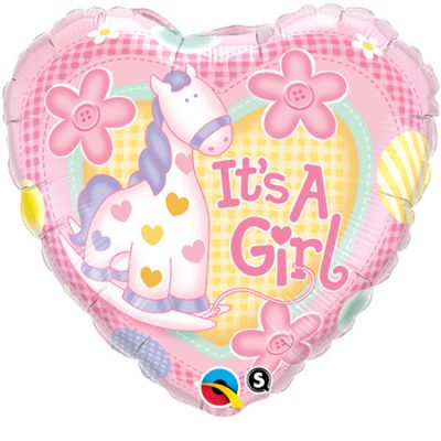 It's A Girl Soft Pony Foil Balloon Q91297