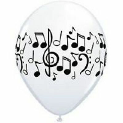 Music Notes Around White Latex Balloons Q37068