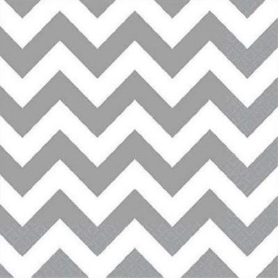 White Chevron Luncheon Napkins AM511492.08