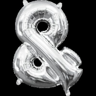 Phrase Symbol '&' Silver Supershape Foil Balloon ANA33005