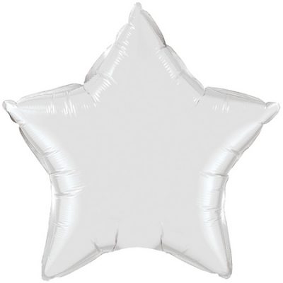 White 36 inch (91cm) Star Foil Balloon Q12348