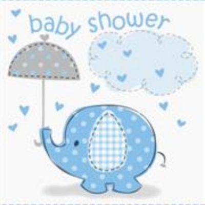 Umbrellaphants Blue Invitations M41714