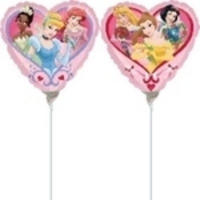 Princesses Love Heart 9 inch (23cm) Foil Balloon ANA23048 - F - Uninflated, Heat Sealer Required