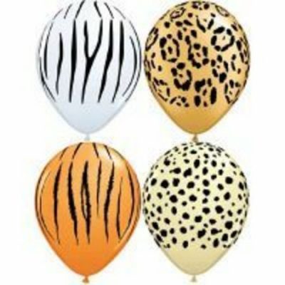 Safari Assortment 11 inch (28cm) Latex Balloons Q12568