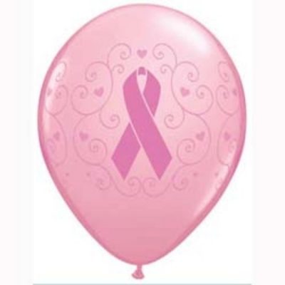 Breast Cancer Awareness Pink Ribbon Standard Pink Latex Balloons Q11712
