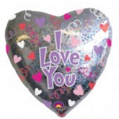 I Love You Hearts & Swirls Holographic Foil Balloon ANA13506