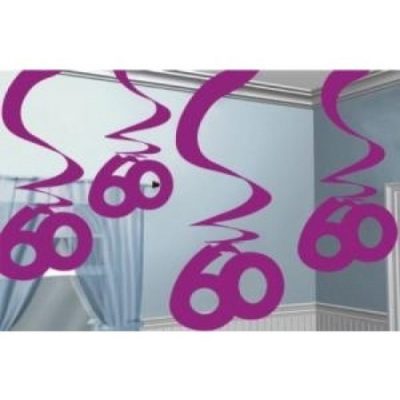 Pink Shimmer 60 Hanging Swirl Decorations AM992374