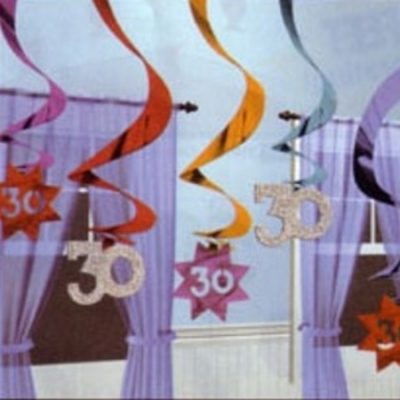 30 The Party Continues Hanging Swirl Decorations AM674030