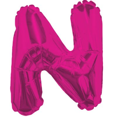 Letter N Magenta Foil Shape Balloon N14M