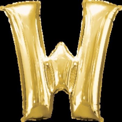 Gold Letter W Megaloon 32 inch (81 cm) Foil Balloon ANA32994
