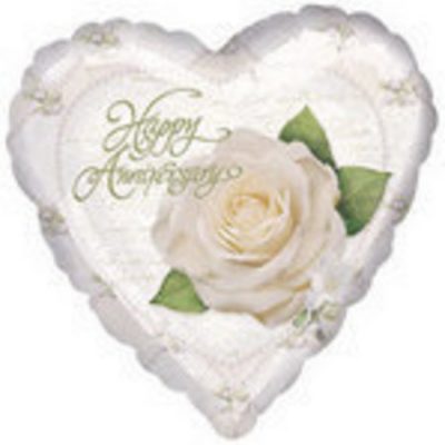 Petals & Pearls Anniversary 9 inch (22cm) Foil Balloon ANA07863 - F - Uninflated, Heat Sealer Required