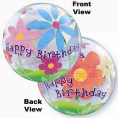 Funky Flowers Happy Birthday Bubble Balloon Q68650
