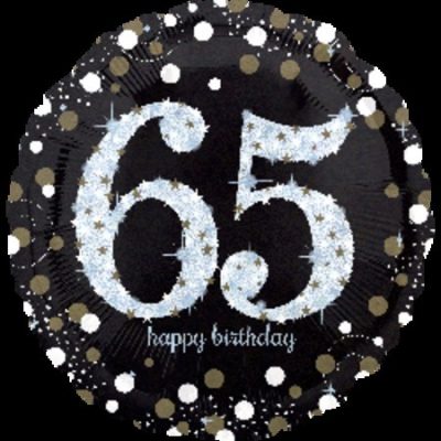 Sparkling Birthday 65 Jumbo 28 inch (71cm) Holographic Foil Balloon ANA32141